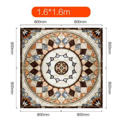 Water jet cut lows marble floor medallion tile