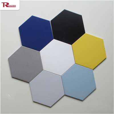 4 inch white and black colored ceramic hexagon floor marble tile